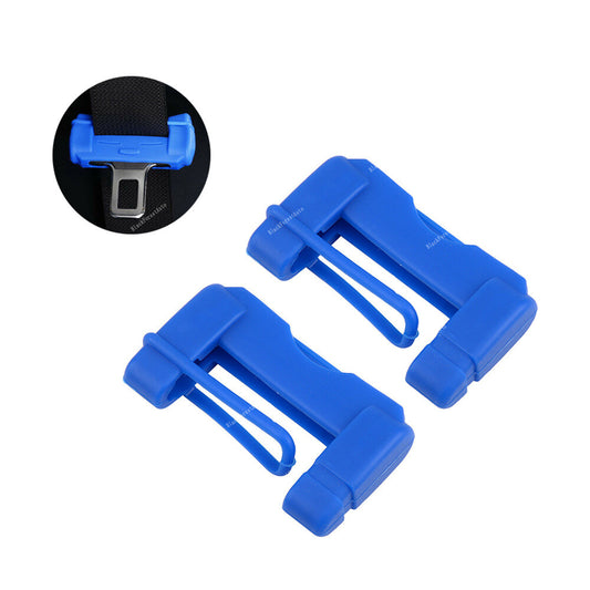 2Pcs Blue Car Safety for Seat Belt Buckle Clip Anti-Scratch Silicone Cover Accessory Q