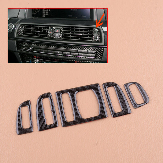 5Pcs Carbon Fiber A/C Outlet Vent Trim Cover Fit for BMW 5 Series F10 2011-2017