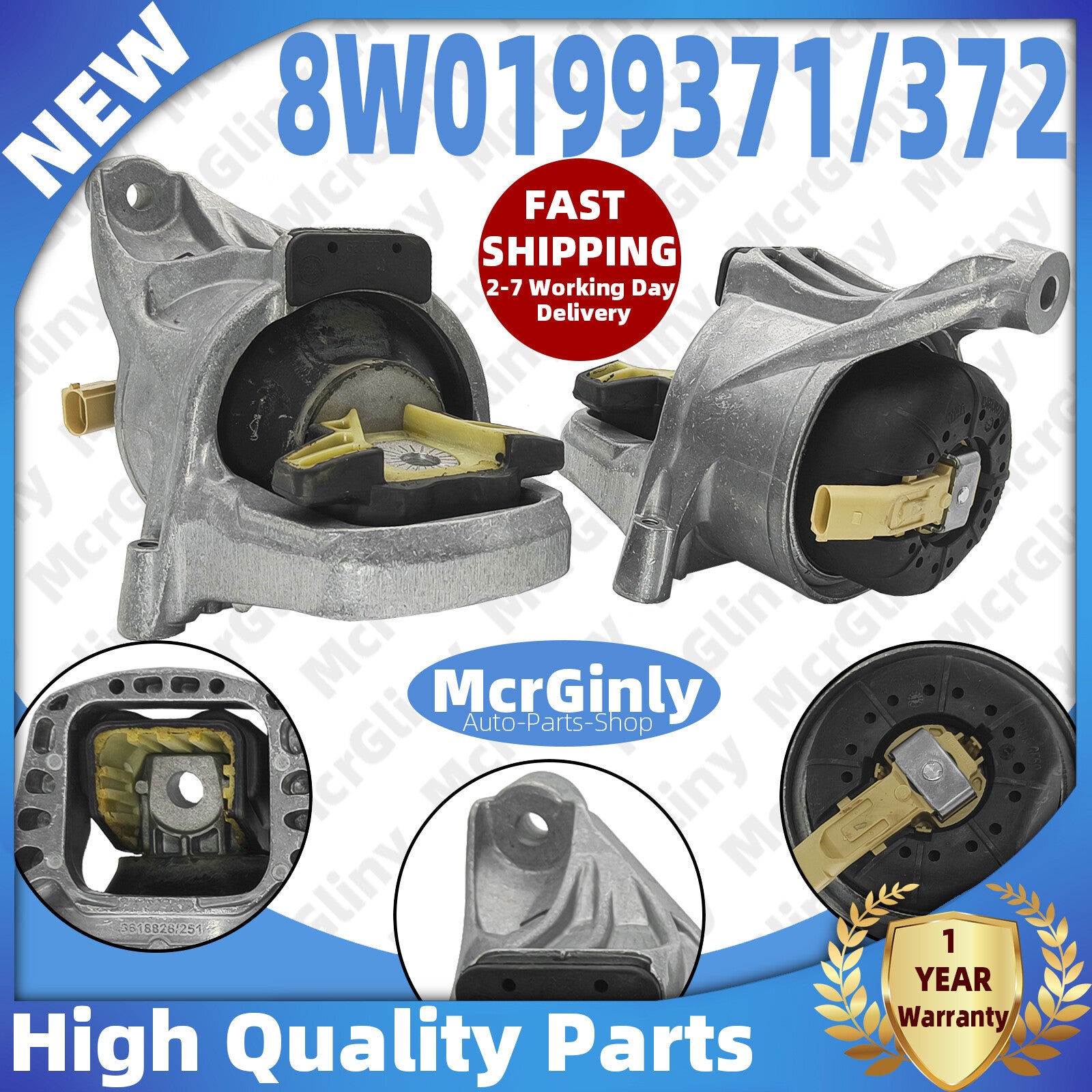 1. Dual hydraulic engine mounts suitable for 2017-2024 for Audi A4, A5, Q5, left and right sides 2.0T- n