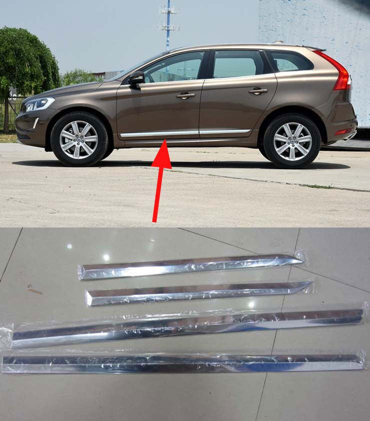 For 2014-16 for Volvo XC60 ABS Chrome Body Door Sill Side Molding cover trim Set 4x