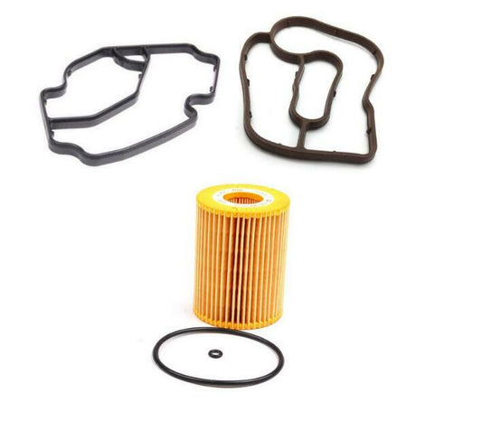 1 Oil Filter & 2 Oil Filter Housing Gasket for Mercedes W164 W251 GL350 ML350 v