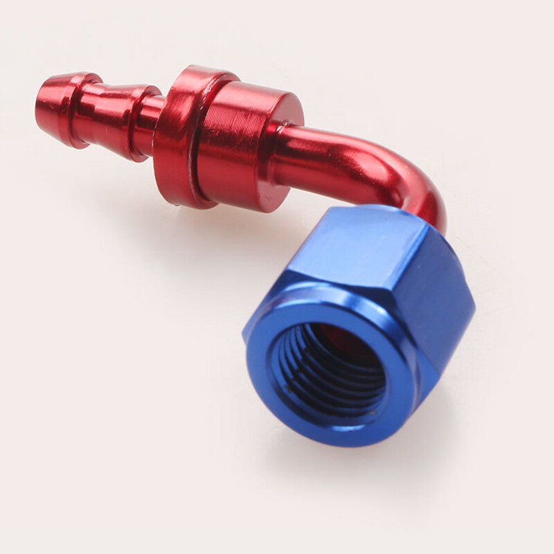 4AN AN4 90 Degree Push Lock Hose End Barb Fitting/Adaptor Push-On Hose Fittings