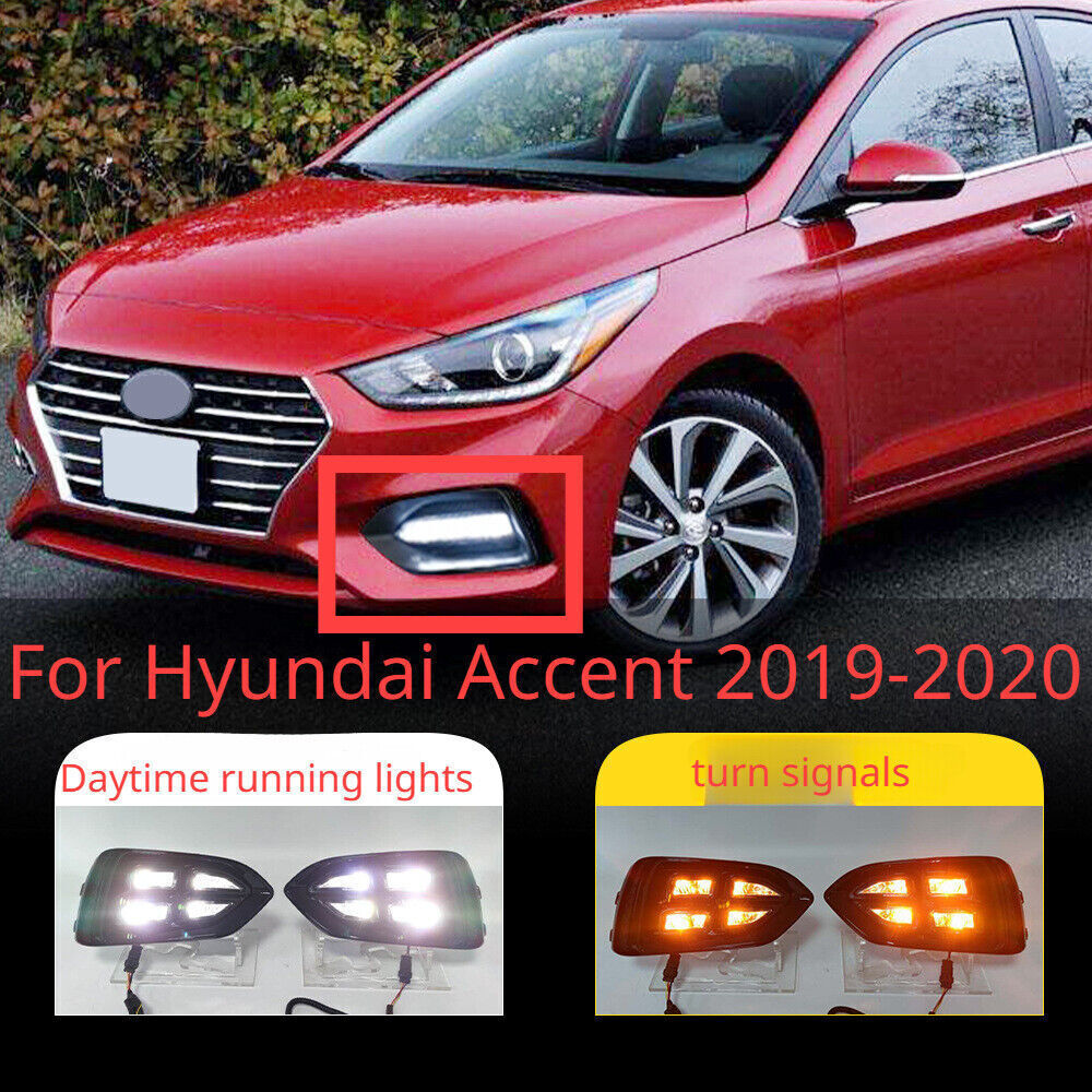 2Pcs for Hyundai Accent 2019-2020 Front Bumper Fog Lamp Modified LED White Light