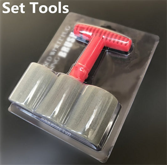 4-piece set with embedded lug nuts, wheel cleaning brush with handle, and detachable sponge. n