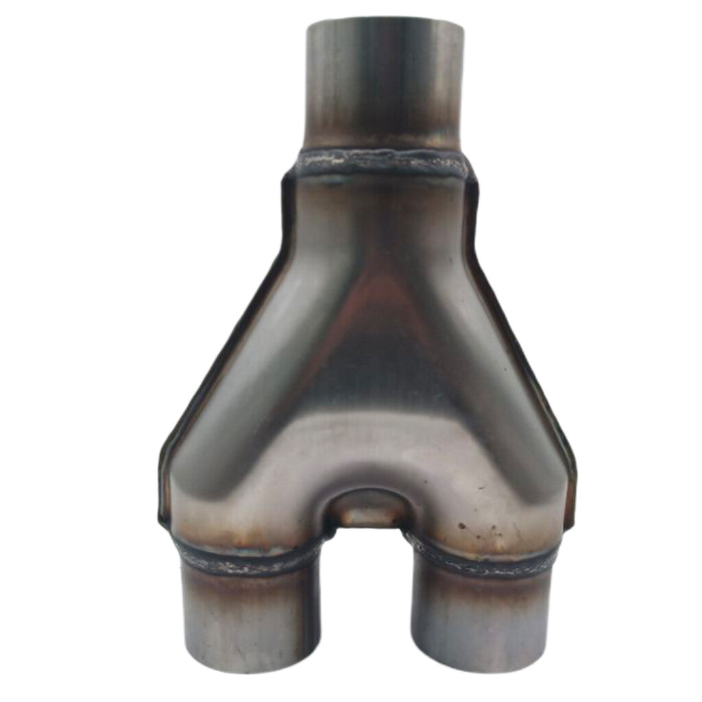 Car Y-Pipe 2 1/4 ID Single x 2.25 Dual Exhaust Adapter Connector Couplin 1Ps n