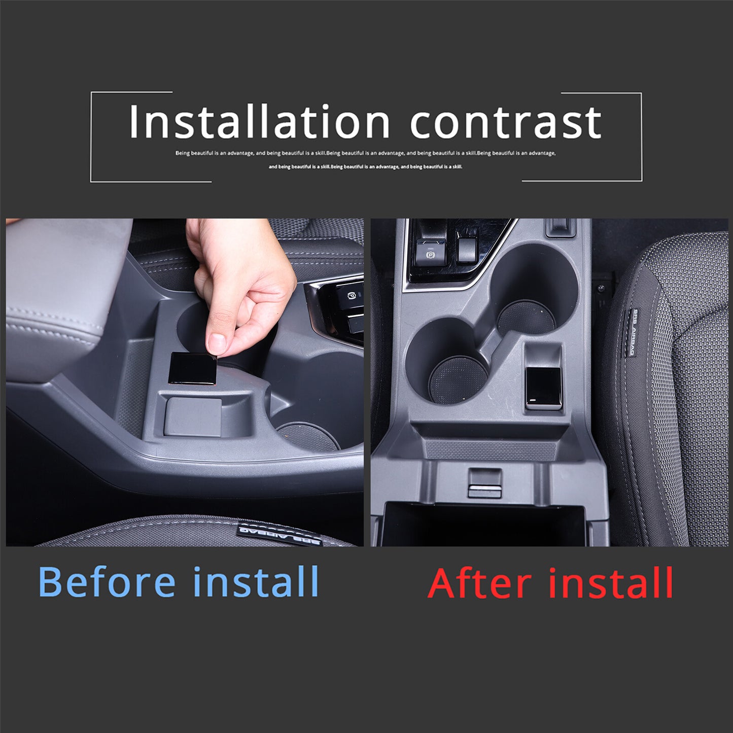 Glossy black cigarette lighter switch sticker for Subaru Crosstrek 2024-2025 n