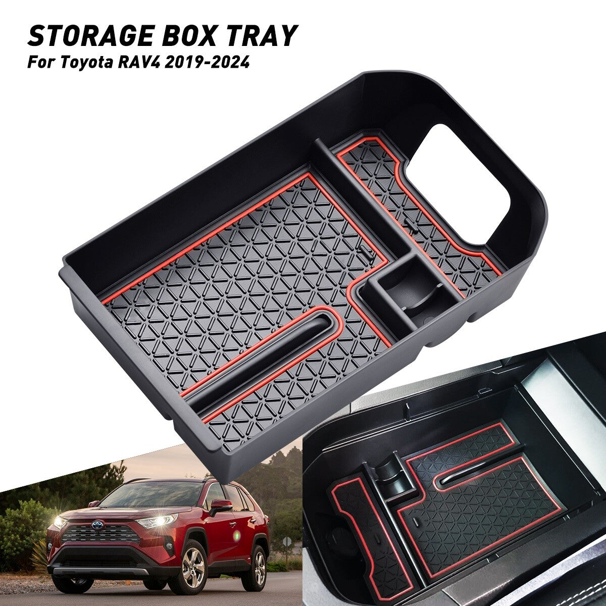Suitable for 19-24 inch RAV4 XA50 car center console armrest storage tray - n