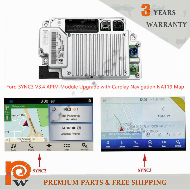SYNC 3 APIM module with navigation NA119 version 3.4 for Ford and for Lincoln .
