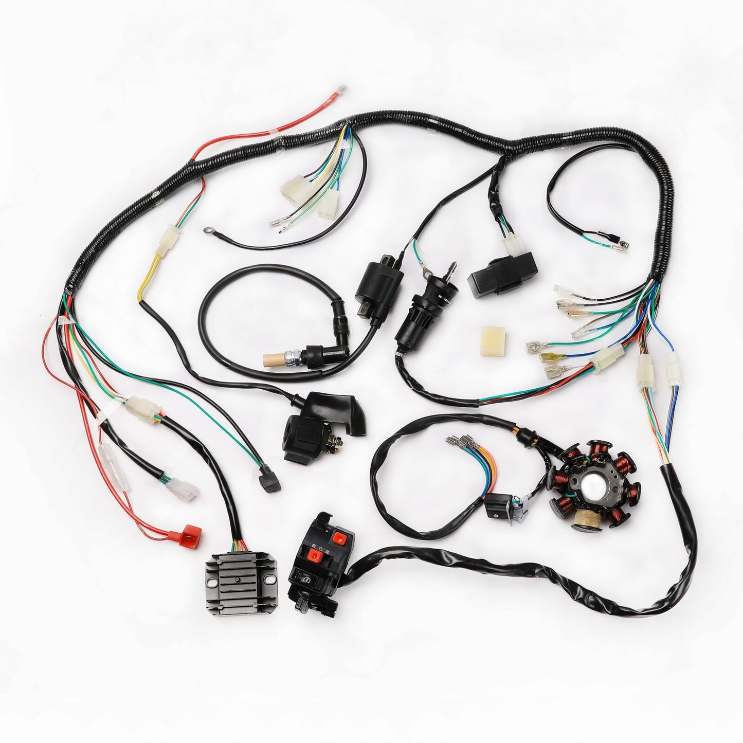 CDI stator kit for electric wire harness looms suitable for 150cc, 200cc, and 250cc all-terrain vehicles and four-wheelers.