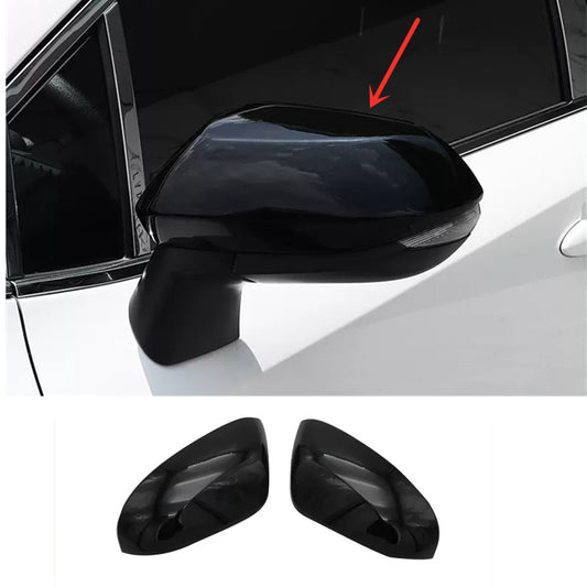 for Toyota for Corolla 19-2024 Bright Black Side Door Mirrors Rearview Cover Trim 2X