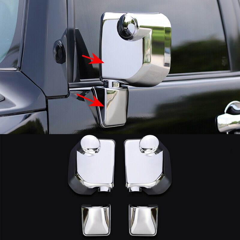 for Toyota FJ Cruiser 2007-2021 Chrome Car Rearview Mirror Base Cover Trim Decor