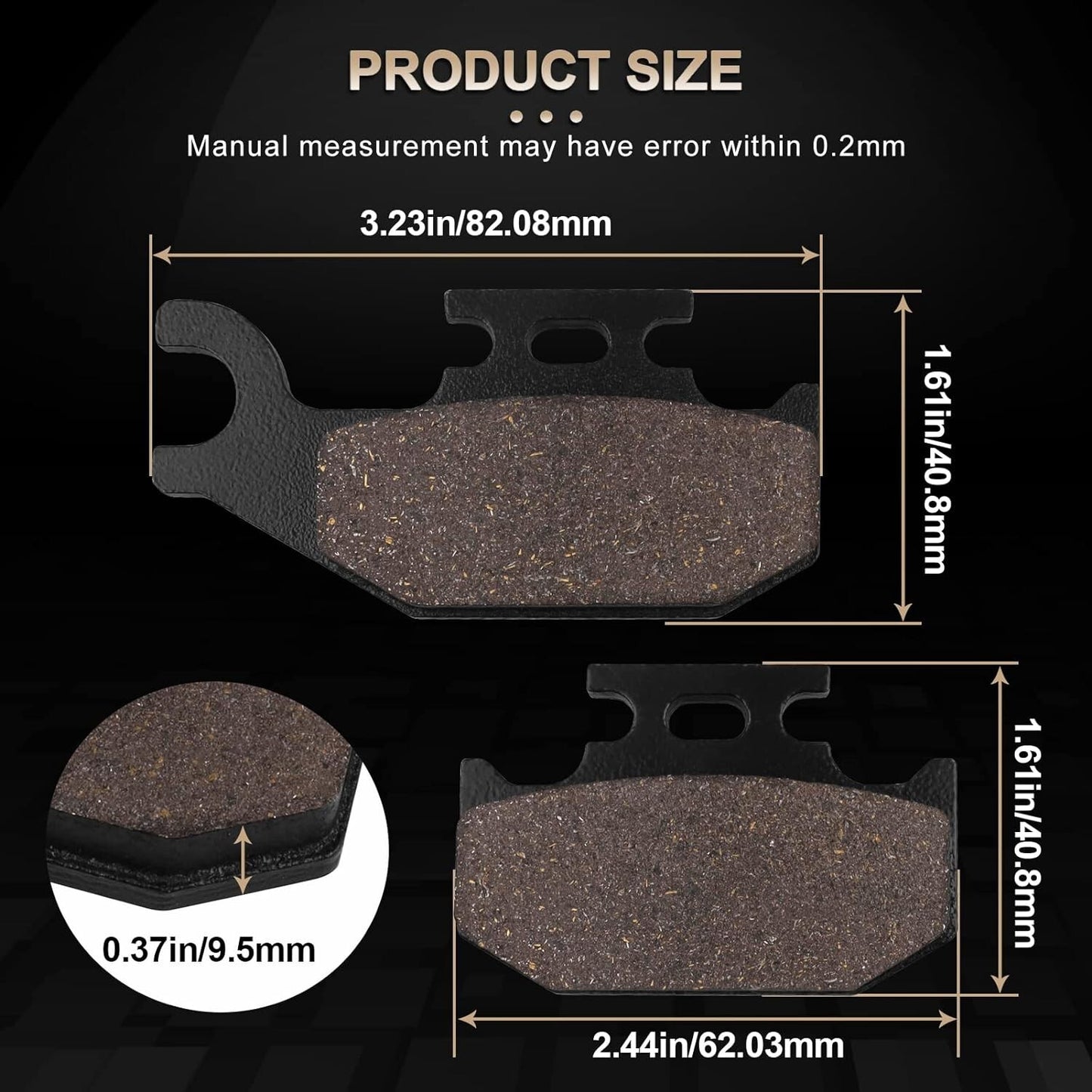 Brake Pads for Yamaha Rhino 660 2004-2007 Rhino 450 2004-09 700 2006-2015