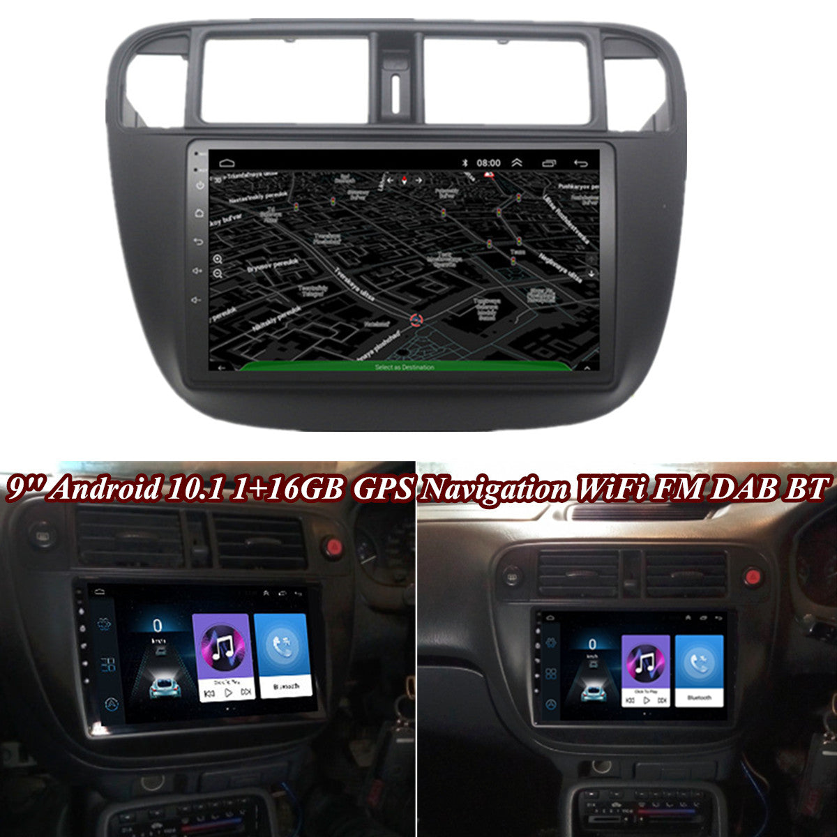 9-inch Android 10.1 Stereo Radio, GPS Navigation, WiFi for 1995-2000 for Honda for Civic LHD n