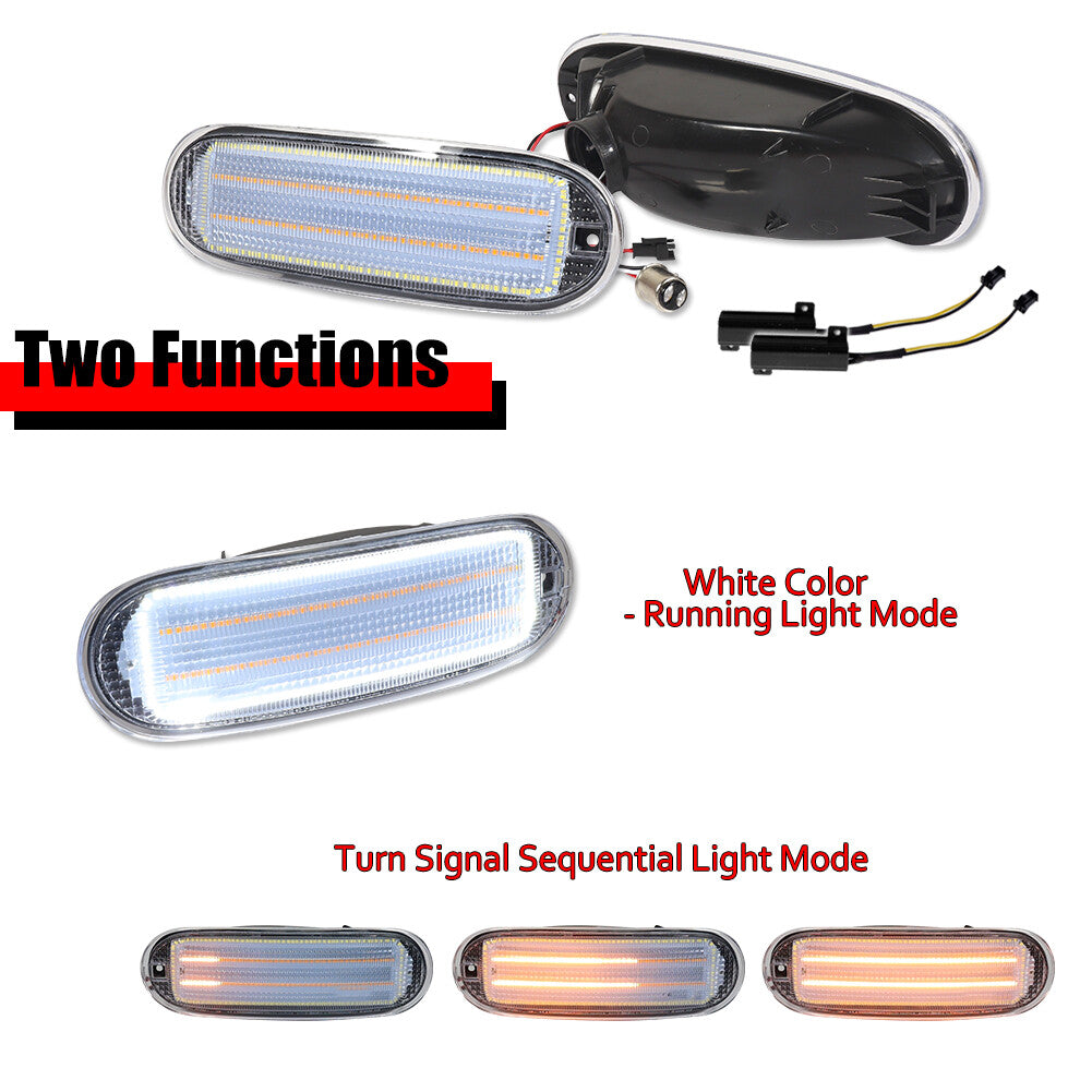 Clear Switch LED Turn Signal Light Kit for 1998 - 2005 for VW Beetle Front LH and RH - v
