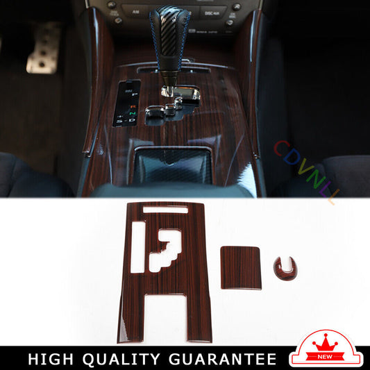 Car Middle Console Gear Shift Panel Trim Inner Fit for Lexus IS 2006-11 Red Wood