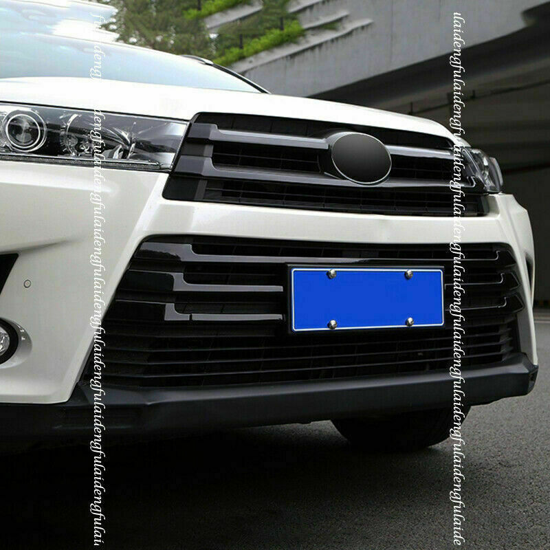 for Toyota Highlander 2017-2019 Black Front Bumper Grille Grill Trim Strips 10P