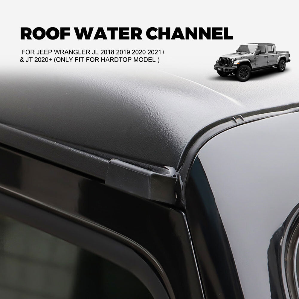 Black Water Rain Gutter Extension Fits for Jeep for Wrangler JL 2018-2021 Accessories