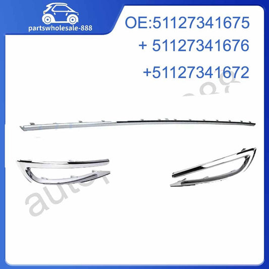 3-piece rear bumper body molding trim for BMW 5 Series F18 530i 528i 535 2014-2017