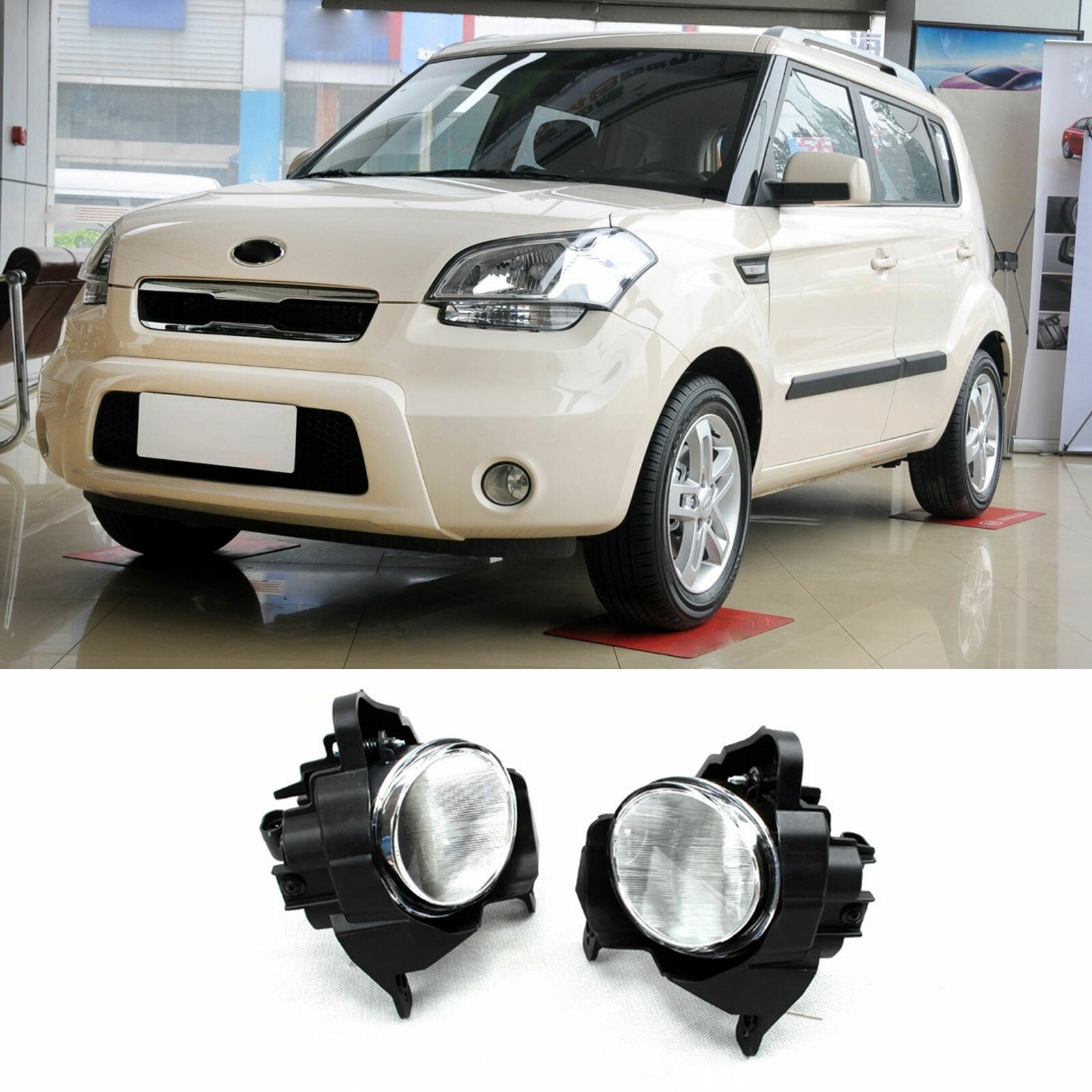 for Kia Soul 2010 - 2011: Paired fog lights, daytime running lights, and turn signals.