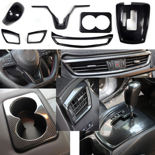 ABS Carbon Fiber Interior Accessories Whole Kit Cover For Rogue 17-20 B n