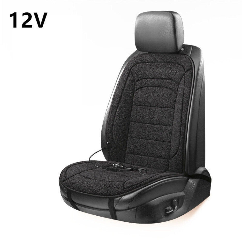 Winter Heated Car for Seat Cushion Lamb Wool Household Warmer Cover Mat 12V New n