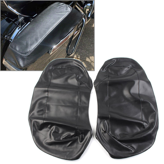Saddlebag Speaker Lid Covers Plain PU Leather for Harley Touring FLH FLT 2014-UP Q