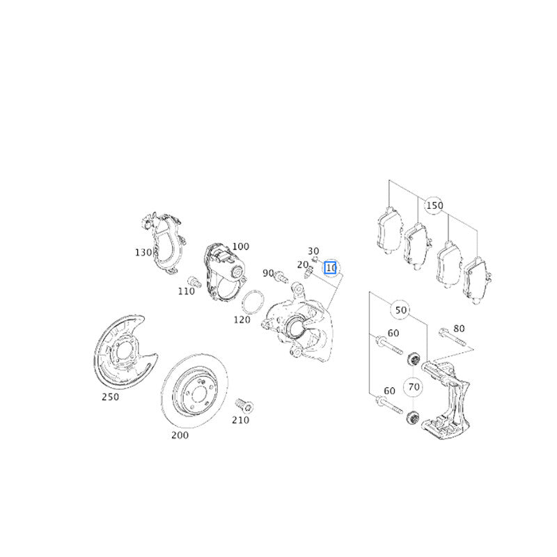 Rear Right Brake Caliper With Motor for Mercedes B CLA GLA CLASS W246 0004232481 Q