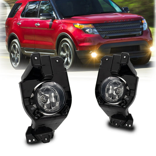 A pair of transparent lenses for 11-15 for Explorer anti-collision fog lights driving lights L+R- v