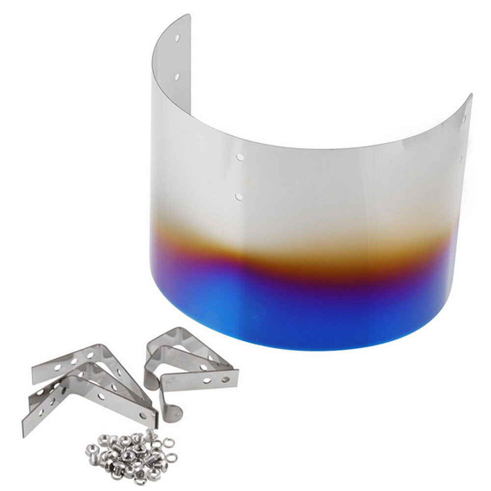 Blue 2.5-5.5 in 304 Stainless Steel Car Cold Air Intake Filter Cover Heat Shield