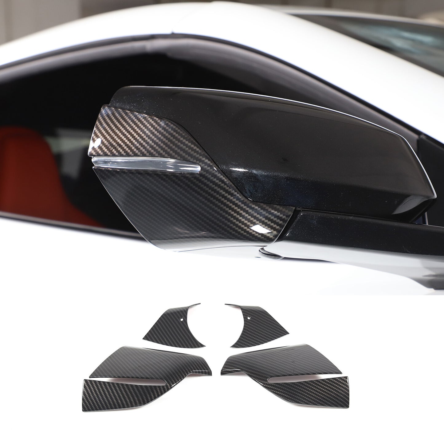 ABS carbon fiber armrest box protective cover decoration for Corvette C8 2020-2023