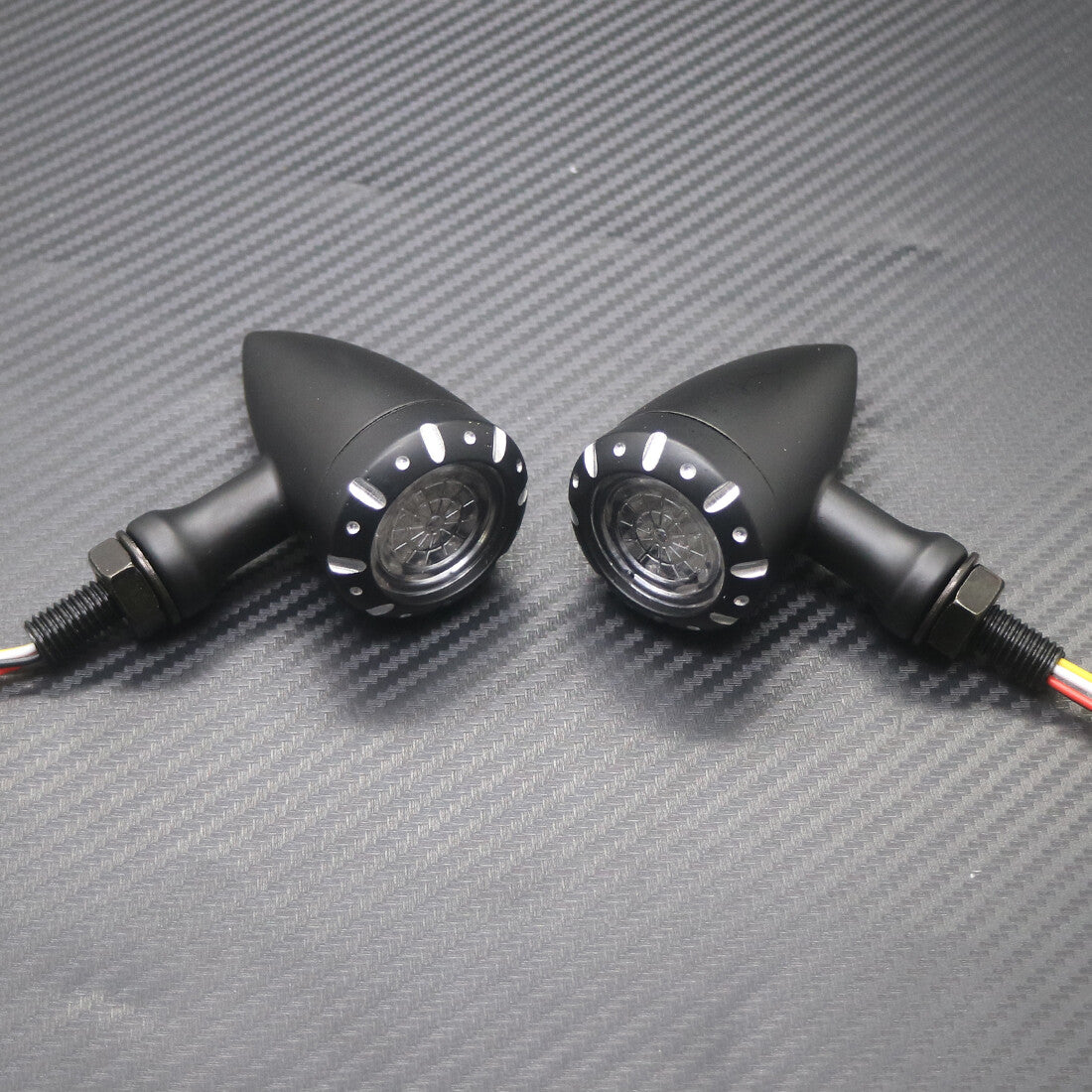 Black Bullet Metal LED Brake Blinker Light Turn Signal Light for Harley Chopper Q