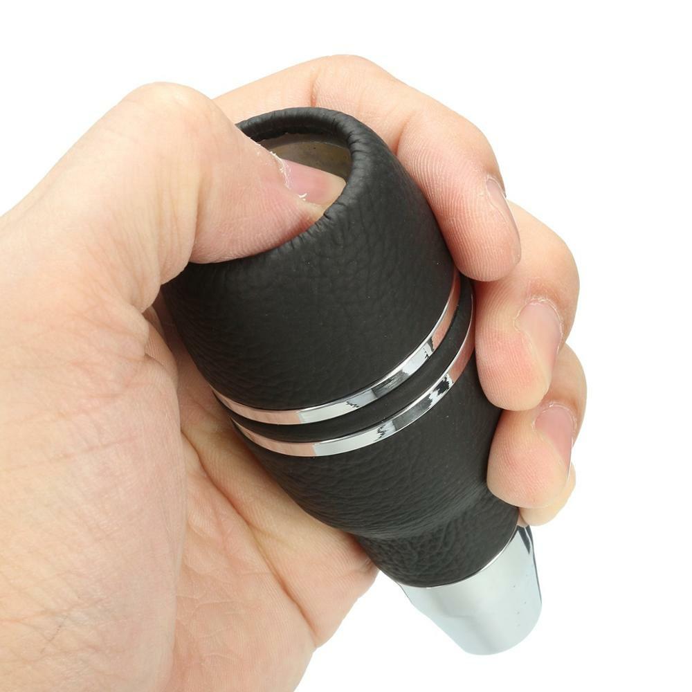 Aluminum Leather Automatic Car Gear Stick Shift Knob Shifter Lever Accessory