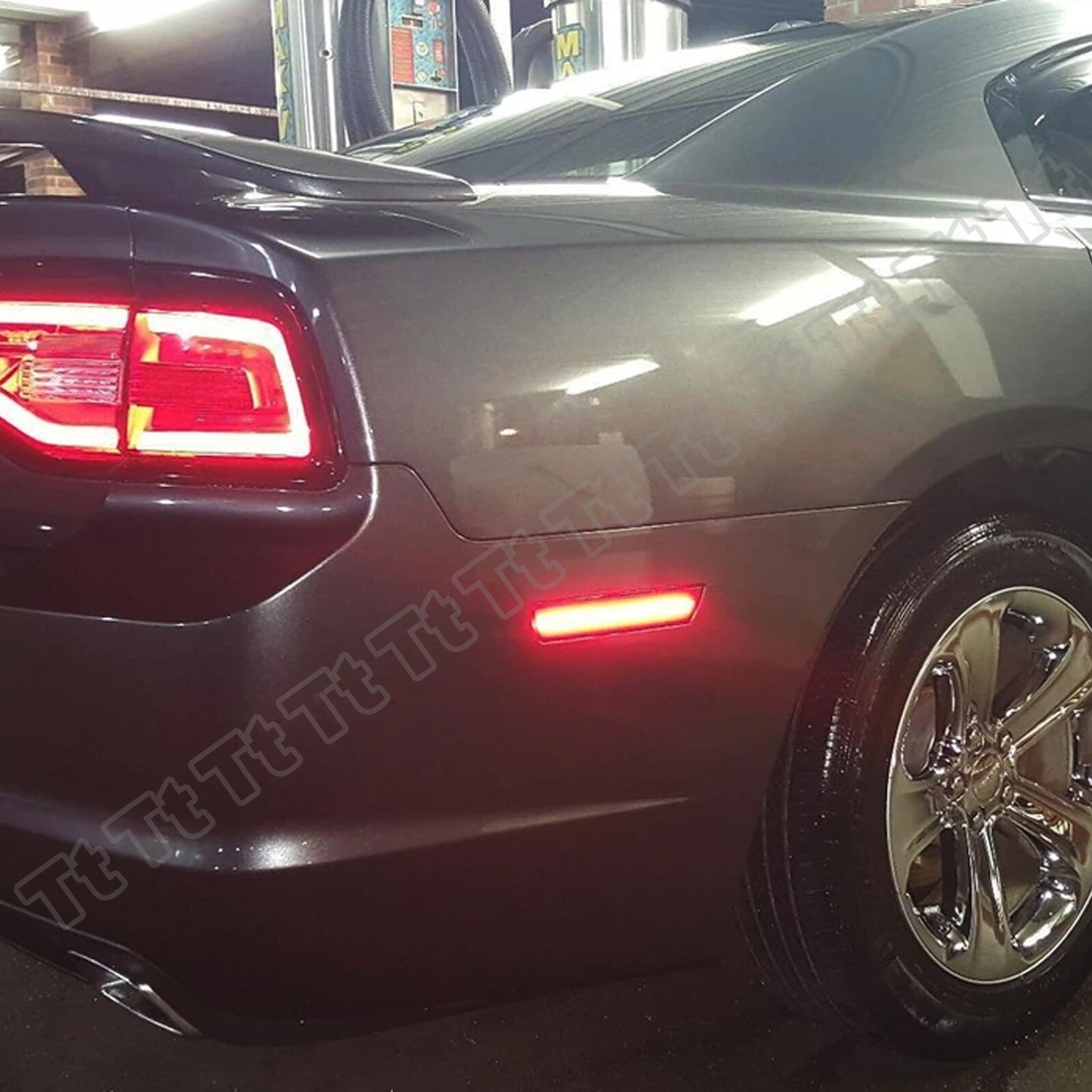For 08-14 for Dodge for Challenger 11-14 Charger Red LED Rear Side Marker Lights 2x- v