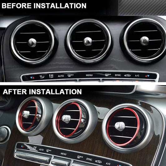 Red ring decorative car air socket for AB GLA200 CLA-Class - n