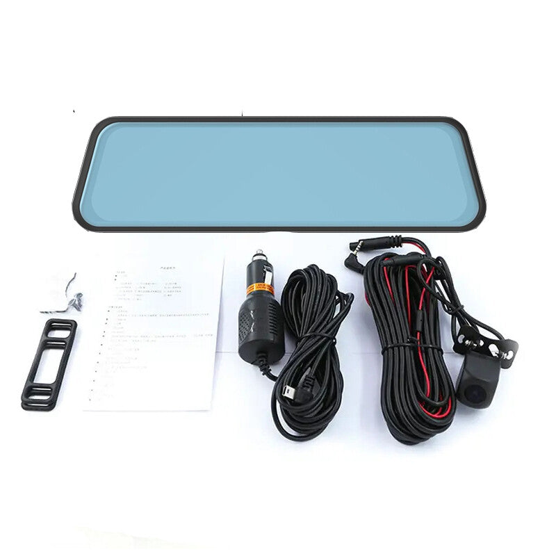 HD GPS Dual Lens Dash Cam 10 Mirror Backup Camera Rear View WIFI DVR Recorder v