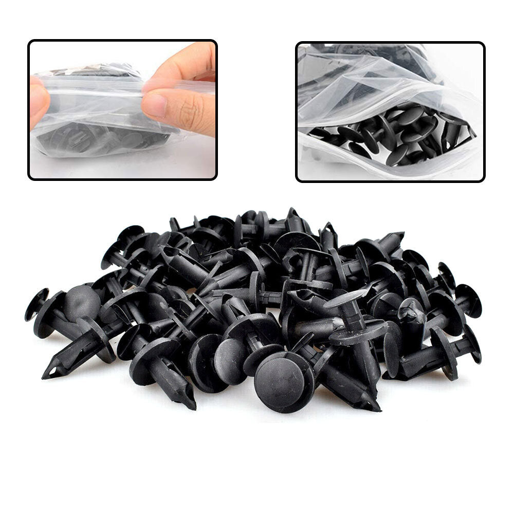 100-piece clamp for 8mm hole plastic rivet retainers, mudguards, bumpers, promotional fasteners - n
