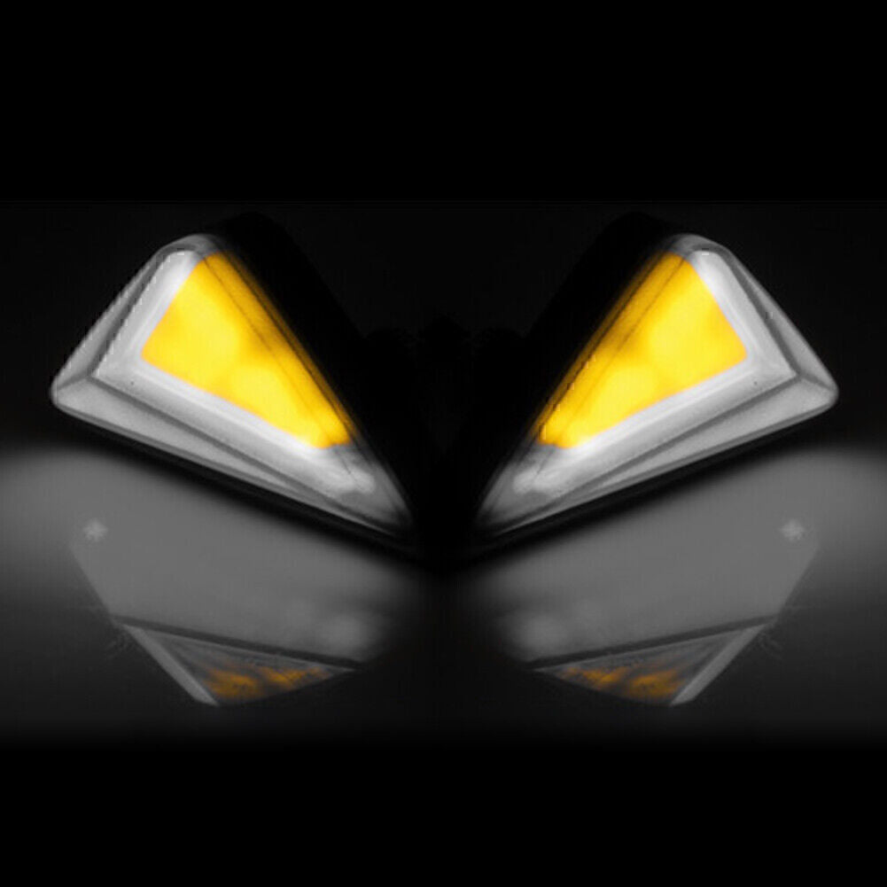 Motorcycle Amber White Flush Mount LED Turn Signal DRL Blinker Light Indicator
