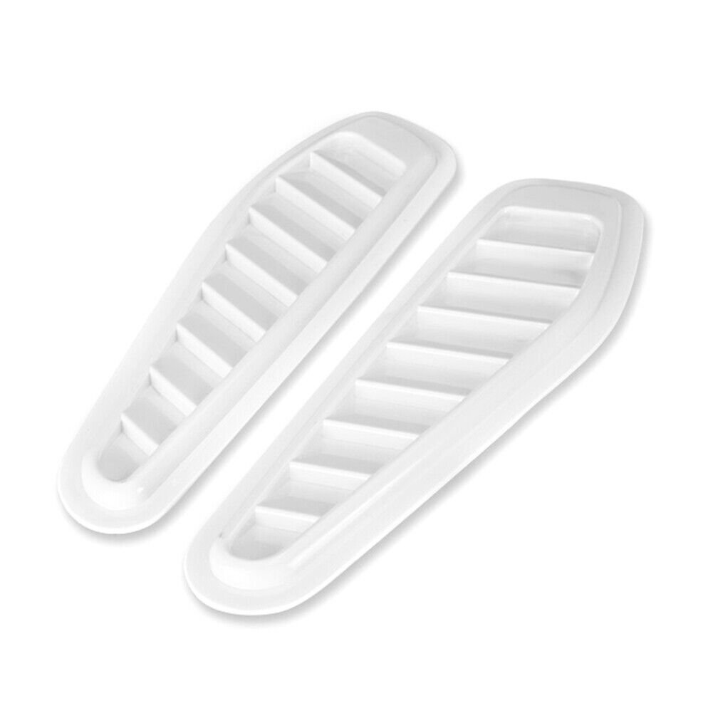 Universal Decorative Air Flow Intake Decor Hood Scoop Vent Bonnet Cover White