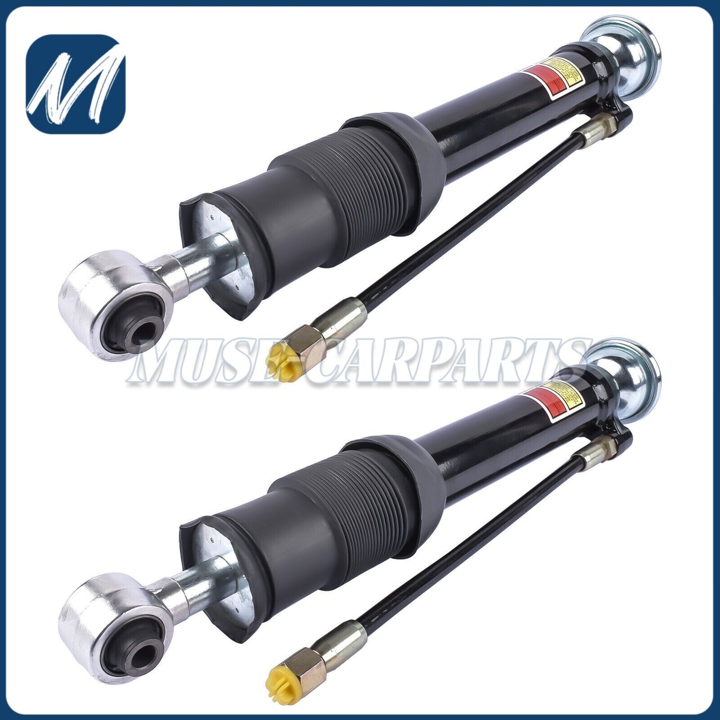 A pair of rear shock absorber struts (ADS) suitable for Mercedes S211, E350, E500, E55, E63 (2004-2009).