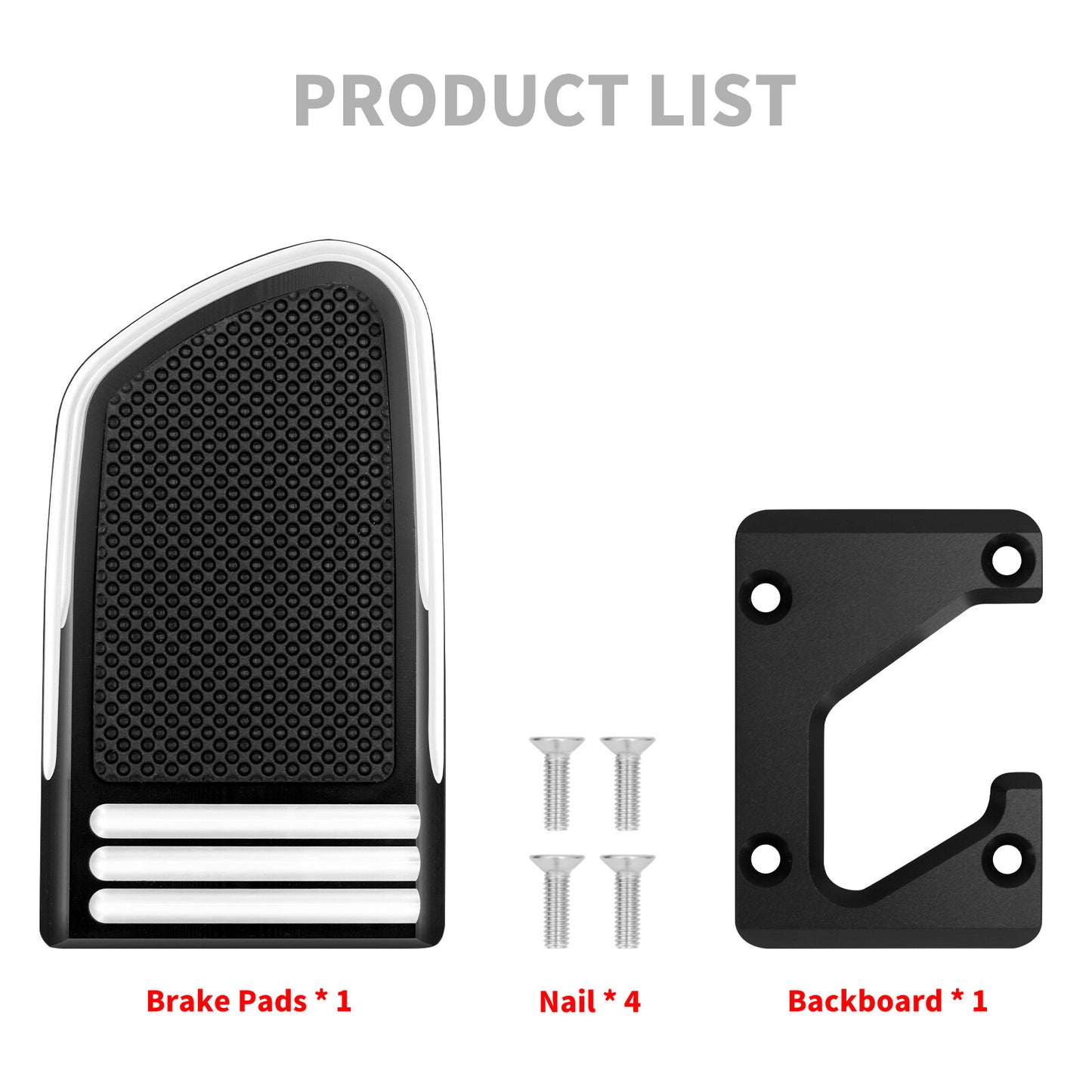 Aluminum Black Brake Pedal Pad Fits for Harley Street Fat Bob 107 114 2018-2023