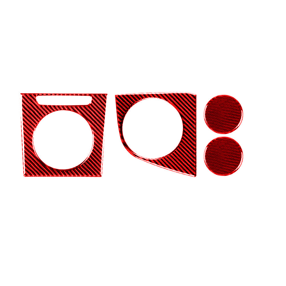 4X Red Window Lift Button Panel Trim Cover Carbon Fiber for Jaguar XF 2009-2011 v
