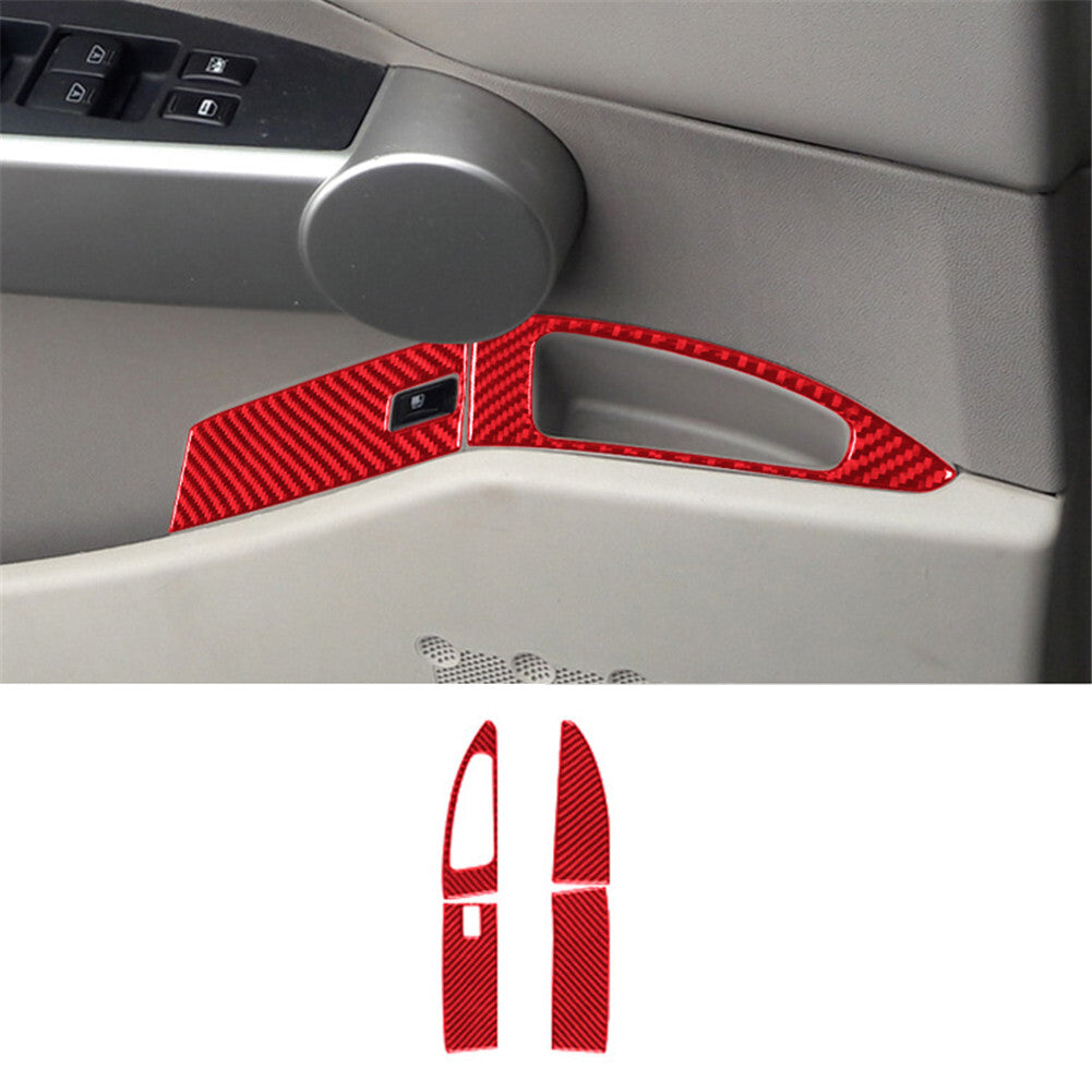 4x Red Carbon Fiber Window Lift Control Cover Trim For Taycan 2019-2022 v
