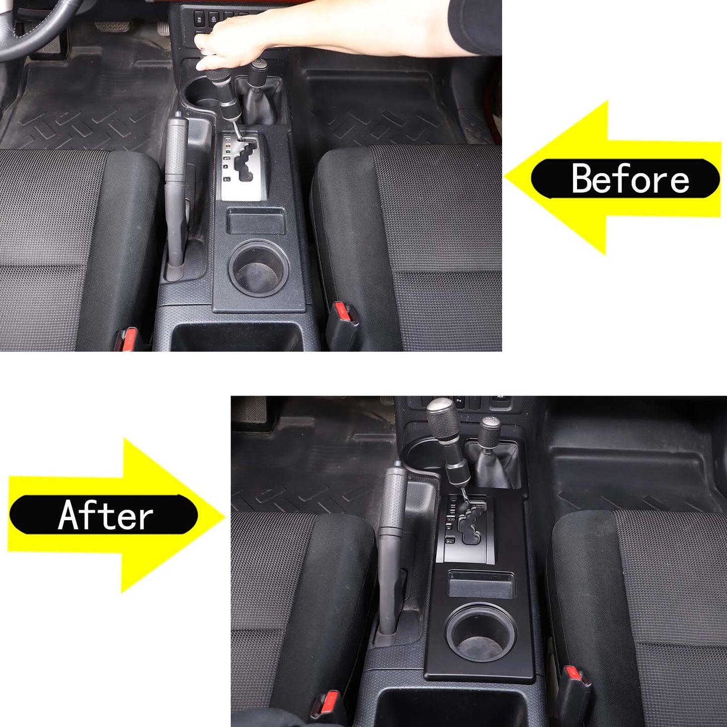 Black Center Control Gear Panel Storage Box Tray Trim for Fiat 500 2014-19- v
