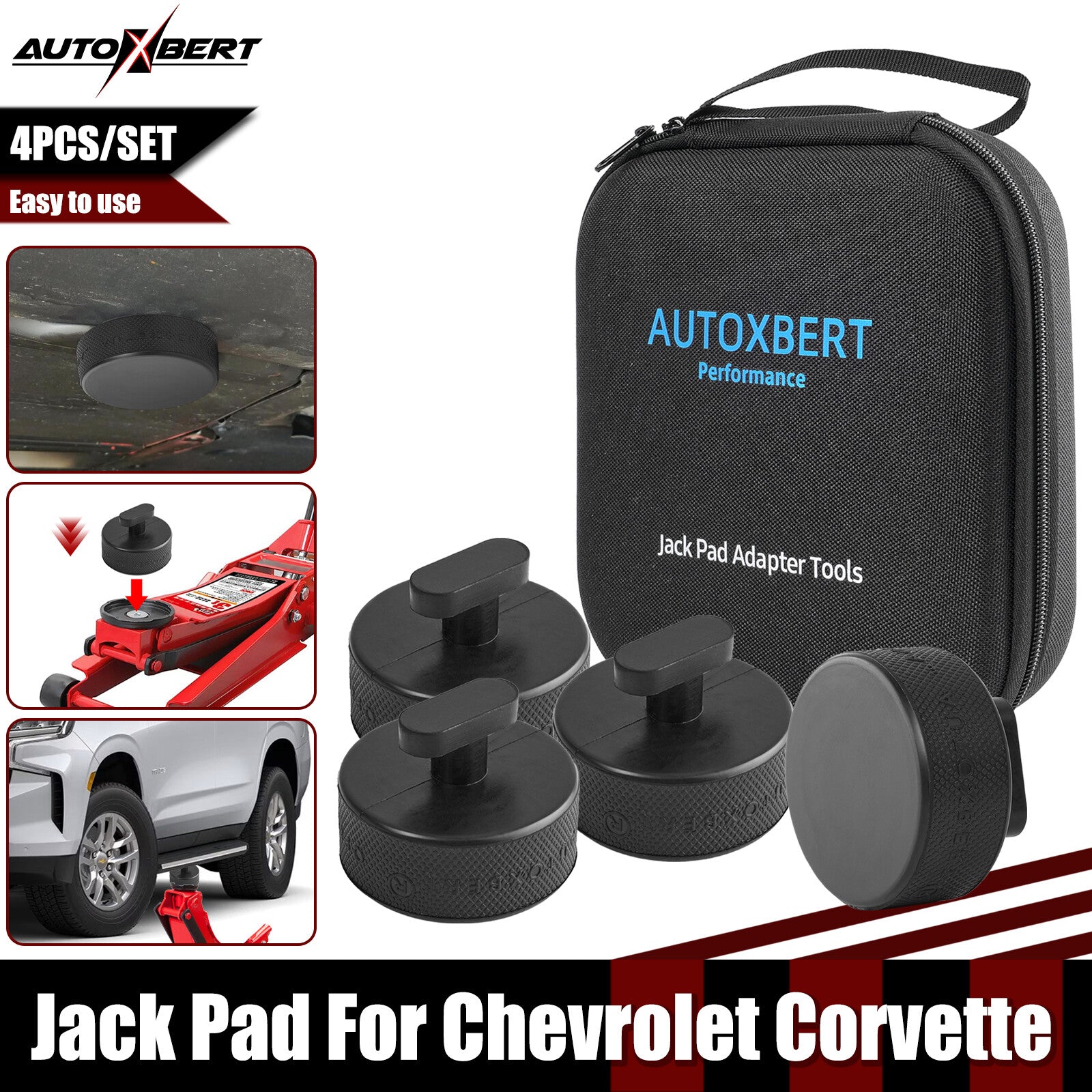 4 Rubber Jack Pucks Jacking Lift Pad Bag for Chevrolet for Corvette C5 C6 C7 GS Z ??