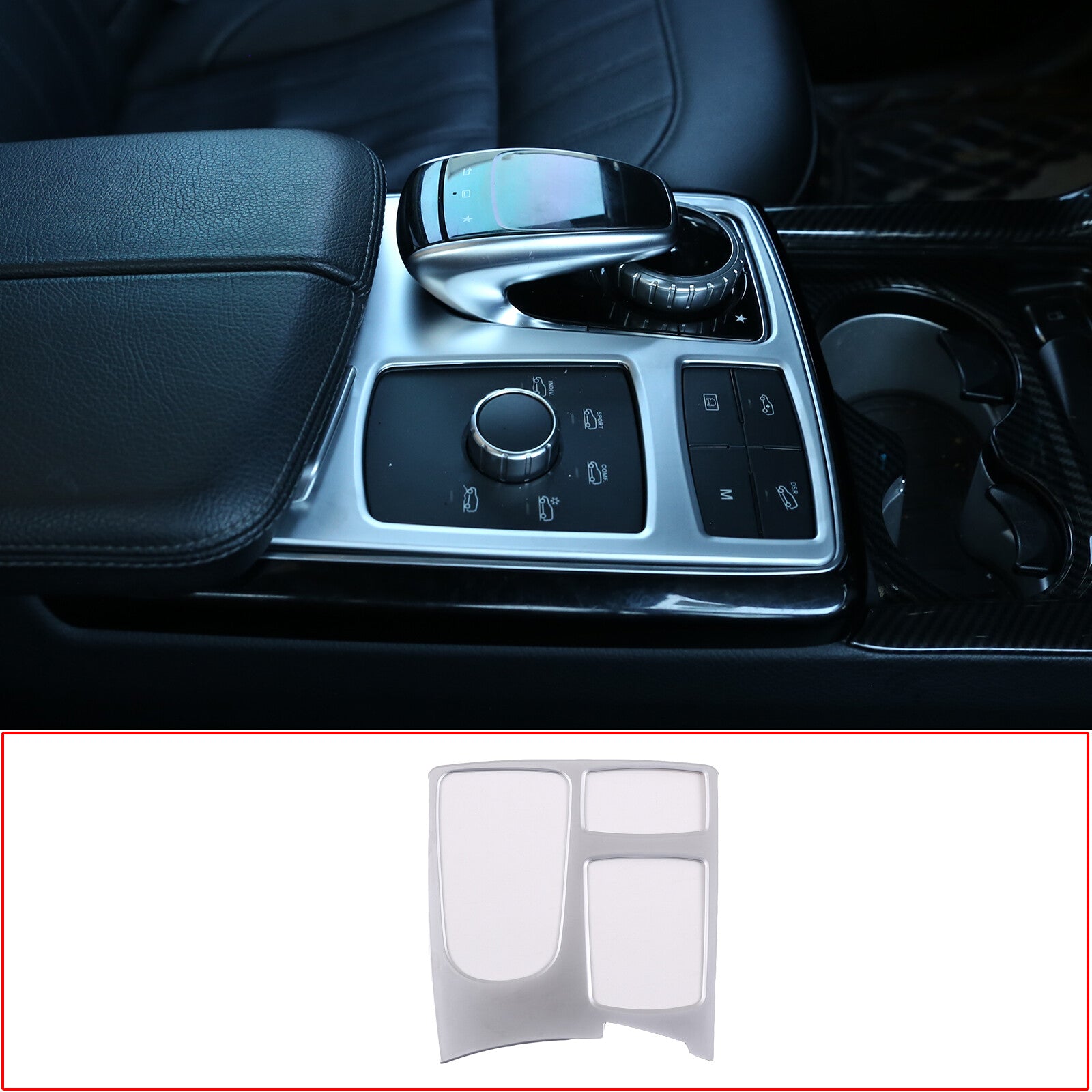 Central multimedia panel cover trim for GL, GLE, GLS, ML 2013-2019 ABS panels. n