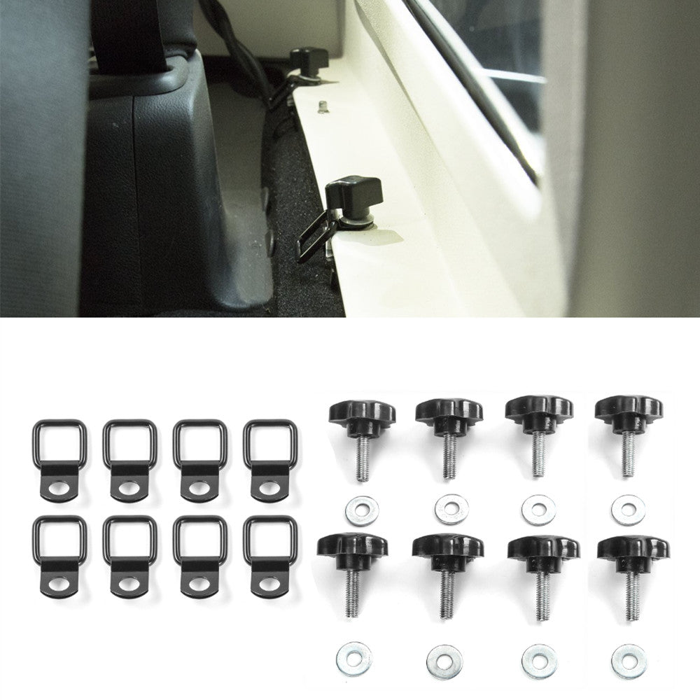 for Jeep for Wrangler JK 07-18 Quick Removal Fastener Thumb Screws + D Rings Anchor