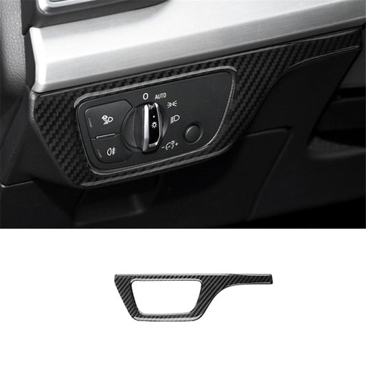 Carbon Fiber Interior Headlight Switch Cover Trim Sticker for Audi Q5 2018-2021