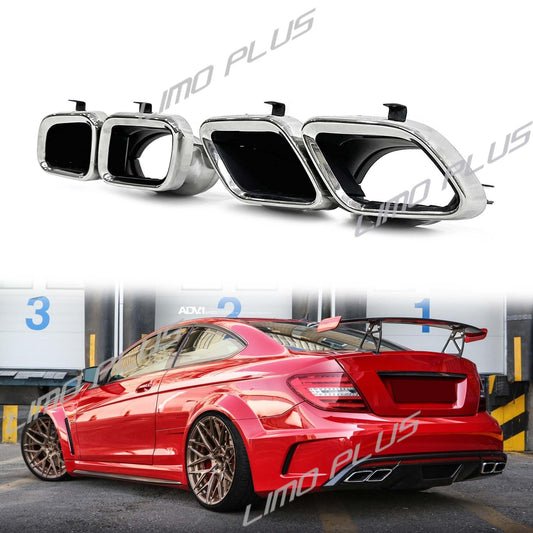 Chrome Exhaust Tips for Mercedes C-Class W205 C63 C63S AMG 2019-2021 Q