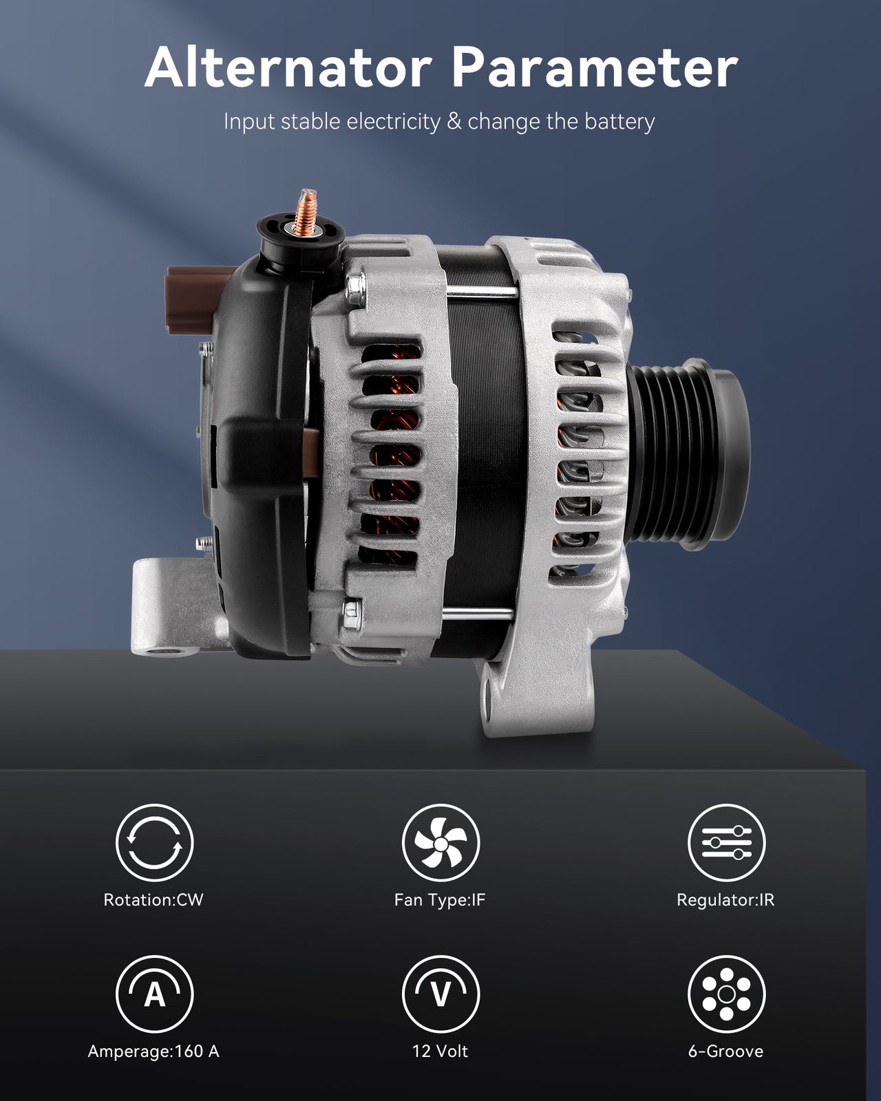 AND0249 Clockwise Rotation Alternator Fit for 2001-2007 for Chrysler Town  Country