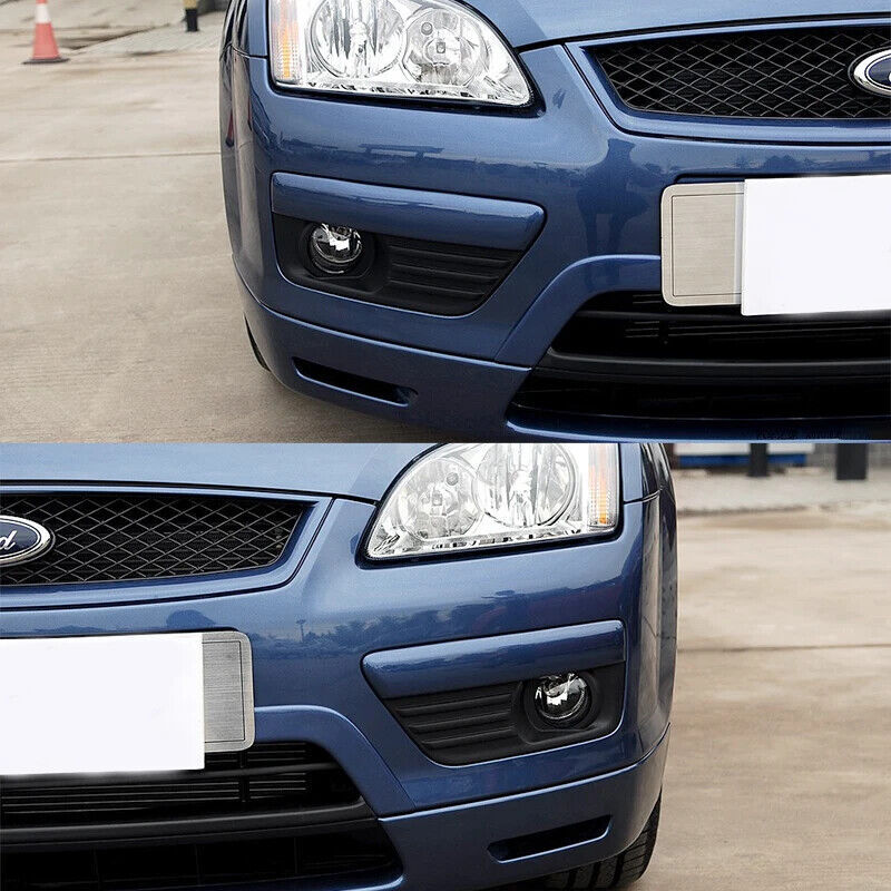 For Focus MK2 II 2005-2007 Black Car Front Bumper Fog Light Cover Pair v